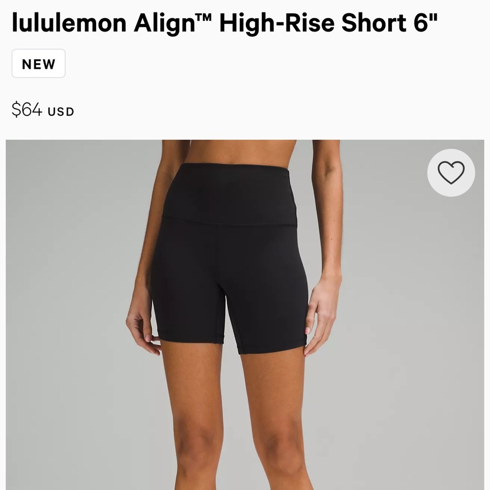 Like New Lululemon Align Shorts - Size 6